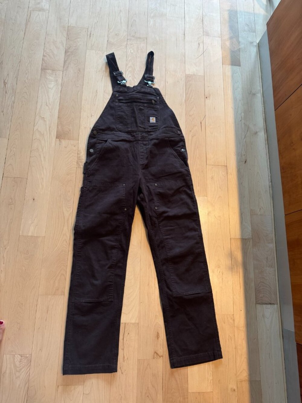 Carhartt Dark Brown Bib Overalls Size S 4/6 Regular